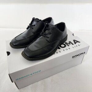Sonoma Alexander Black Lace Up Dress Shoes Memory Foam Boys Size 12 M